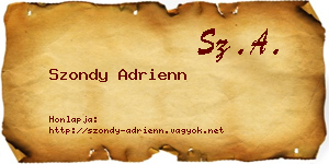 Szondy Adrienn névjegykártya